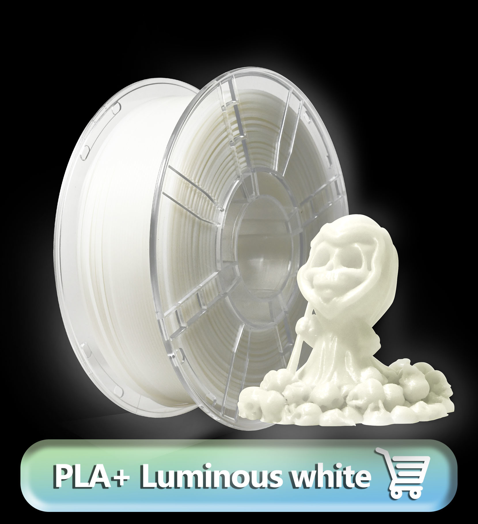 3D Printer PLA Filament Glow White with High Strength from 3d Printing Filament