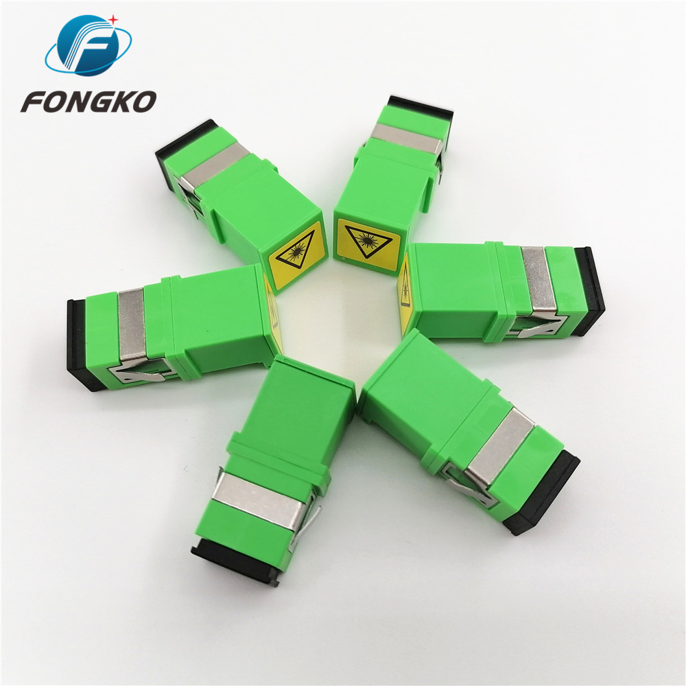 Auto Shutter SC/APC Green Shell Simplex Adapter SM SC Fiber Optic Adapters