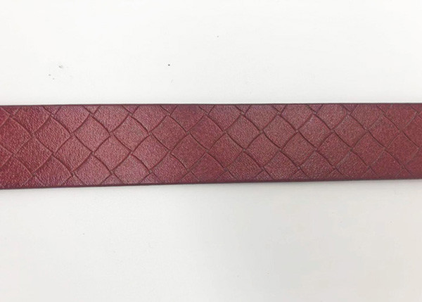 8” Wide Strapssed Leather Belt Diamond Embossed With Black Roller Buckle