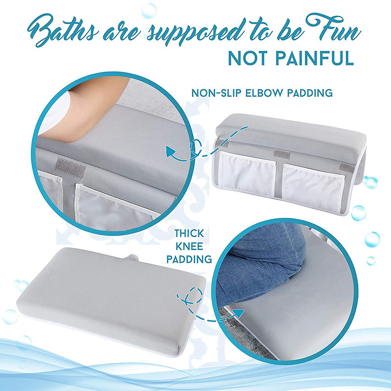 Extra Thick Bath Kneeling Pad Elbow Rest Set Neoprene / Memory Foam Material