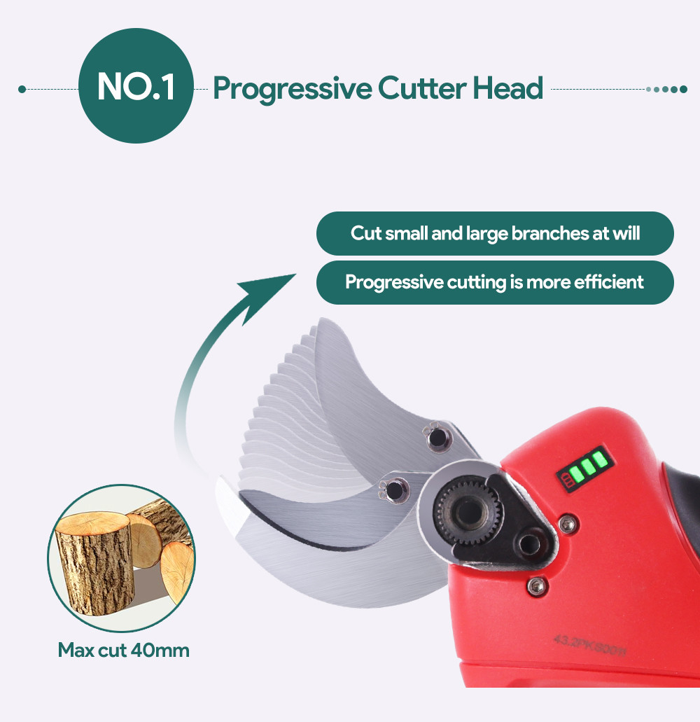 Swansoft LED Display lihium Battery Shear diameter 40MM apple tree Electric Pruning Shears Electric Pruner