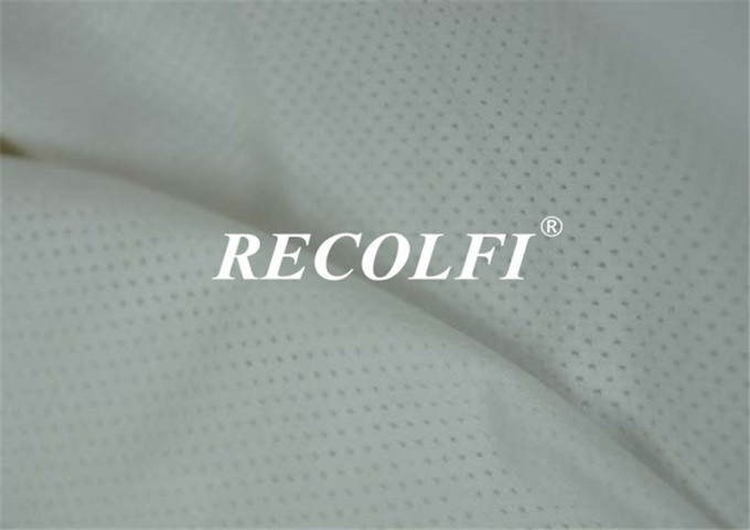 Recycled Polyester Spandex Knit Fabric 4 Way Stretch Customized Solid Color Dying