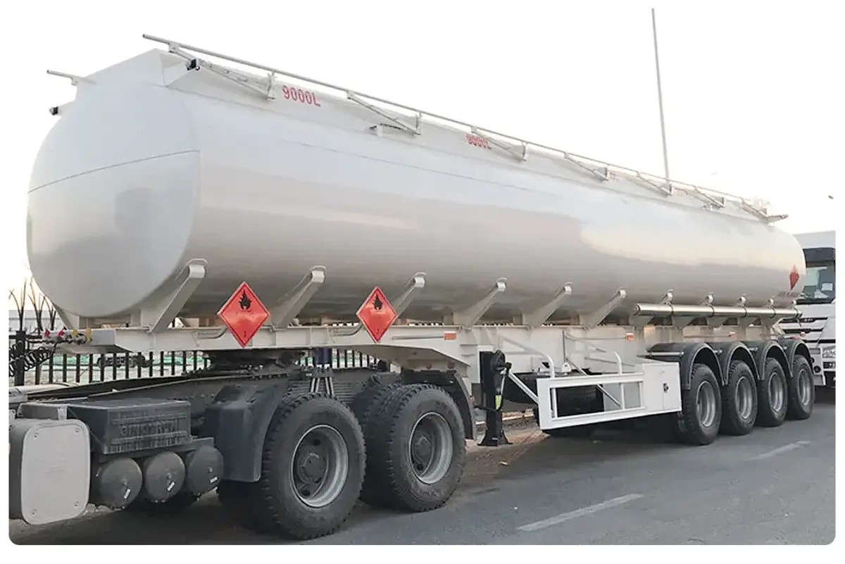 CIMC 4 axles 54000liters 6 compartments Carbon steel transport liquid chemical petroleum food processing oil fuel tank trailer