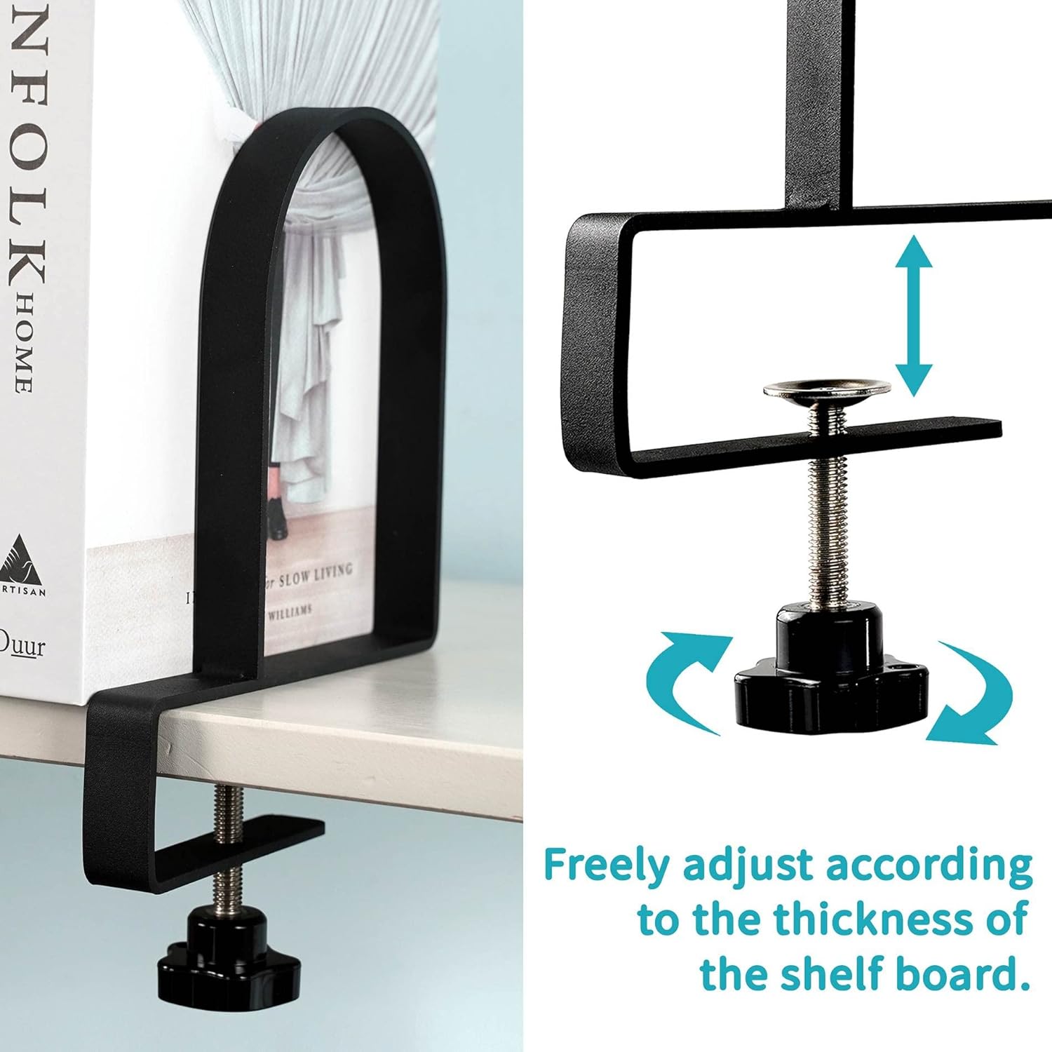 Triangle Bracket Floating Shelves Adjustable Book Ends for Heavy Duty Book Storage