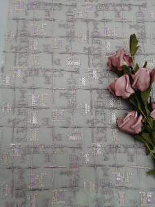  Geo Sequin Embroidered Fabric Lace For Home Textiles Manufactures