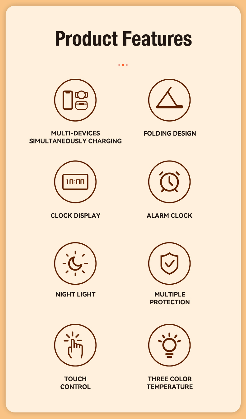 ABS PC Material Magnetic Wireless Charger for 6 in 1 Fast Charging and Portable Foldable Design