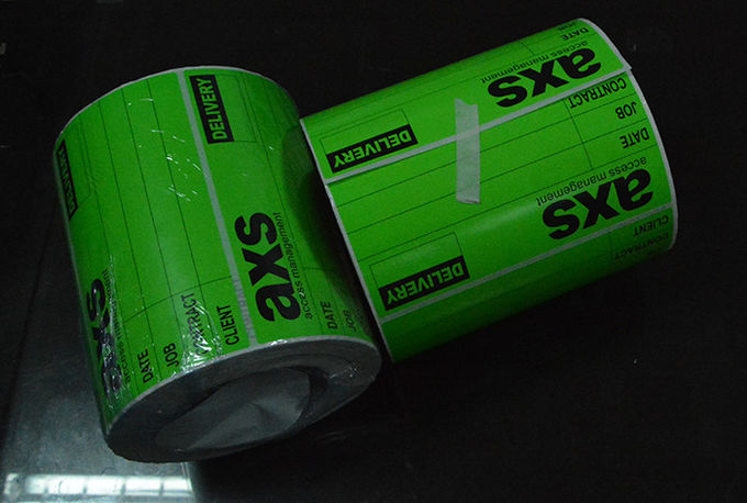 Printing printable writable green flourescent adhesive paper logistics following label roll