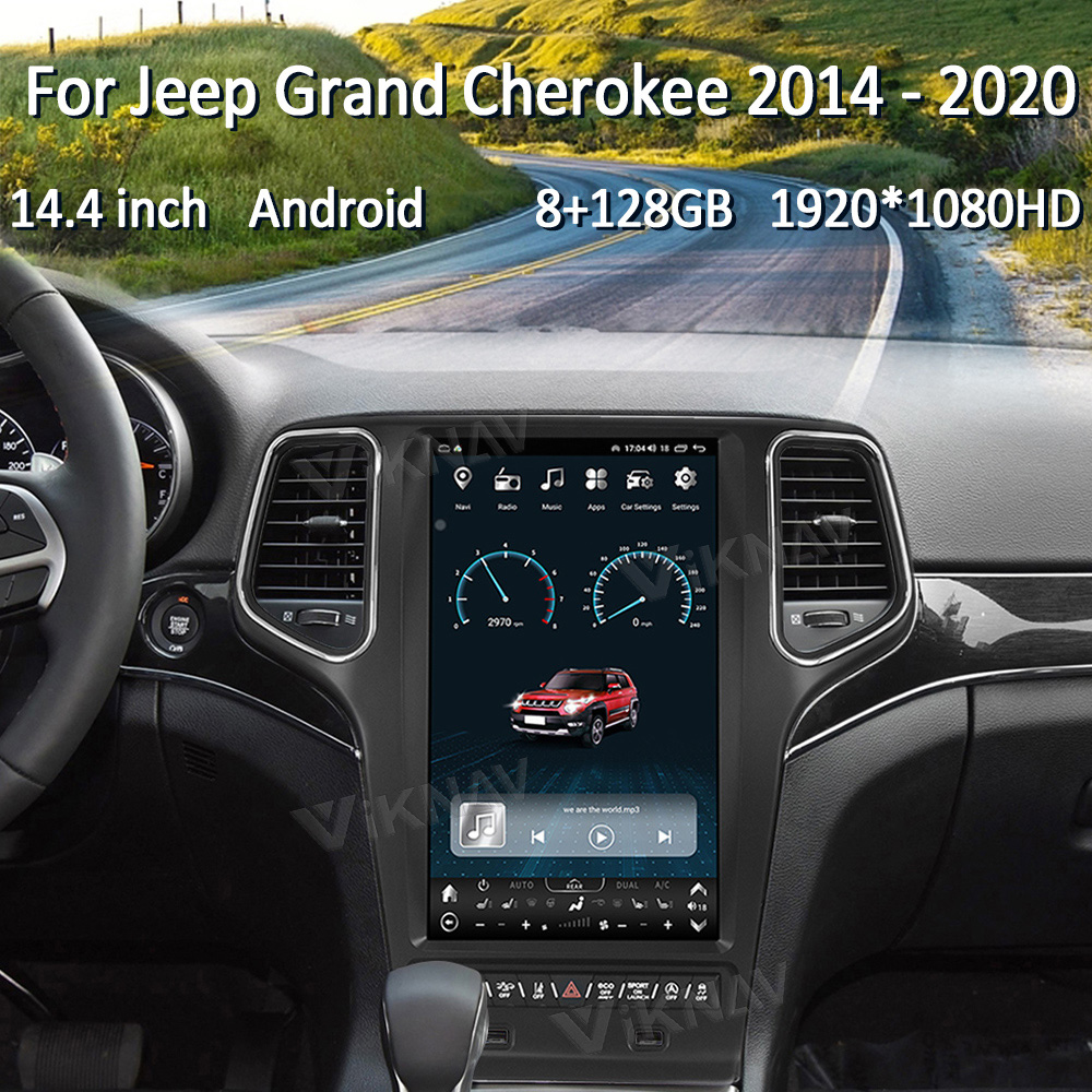 Viknav Car Radio For Jeep Grand Cherokee (2014-2019) 14.4 inch Android 13 Auto Stereo GPS Navigation Wireless Carplay