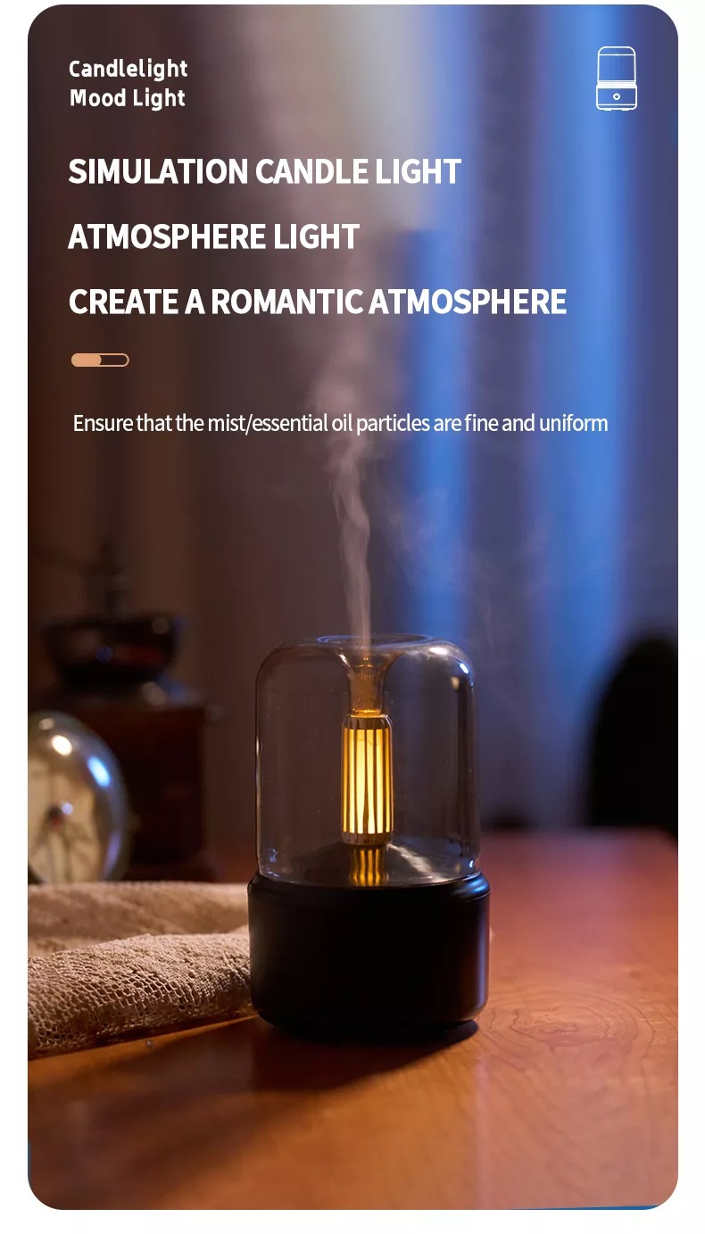 Mist Nebulizer Humidification Aromatherapy Diffuser Mini Portable Air Humidifier Diffuser With Atmosphere Light