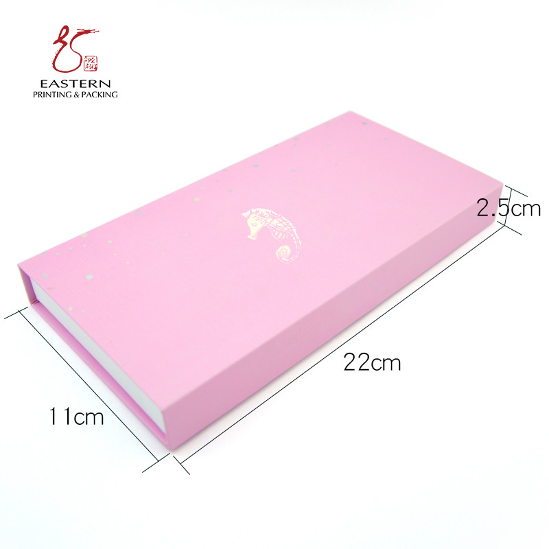 Eastern Pink Color Mink Eyelash Packaging Box With Magnetic Closure