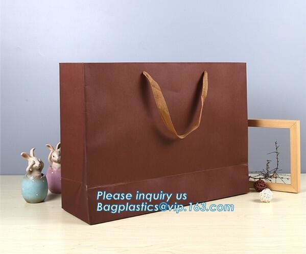 Luxury paper bags with handles Different Sizes,250gsm art paper shopping carrier bag custom printing with handle rope