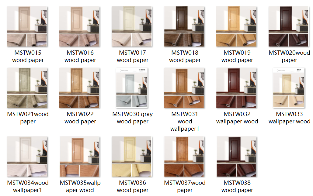 Wood Grain Self-Adhesive PVC Vinyl Wall Panels Modern Style Wallpaper Contact Paper for Door Stickers