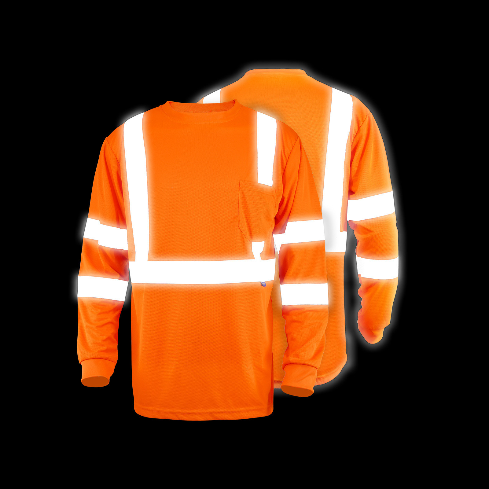 Fluorescent Orange Road Safety Products Safety Hi Vis Long Sleeve Shirts
