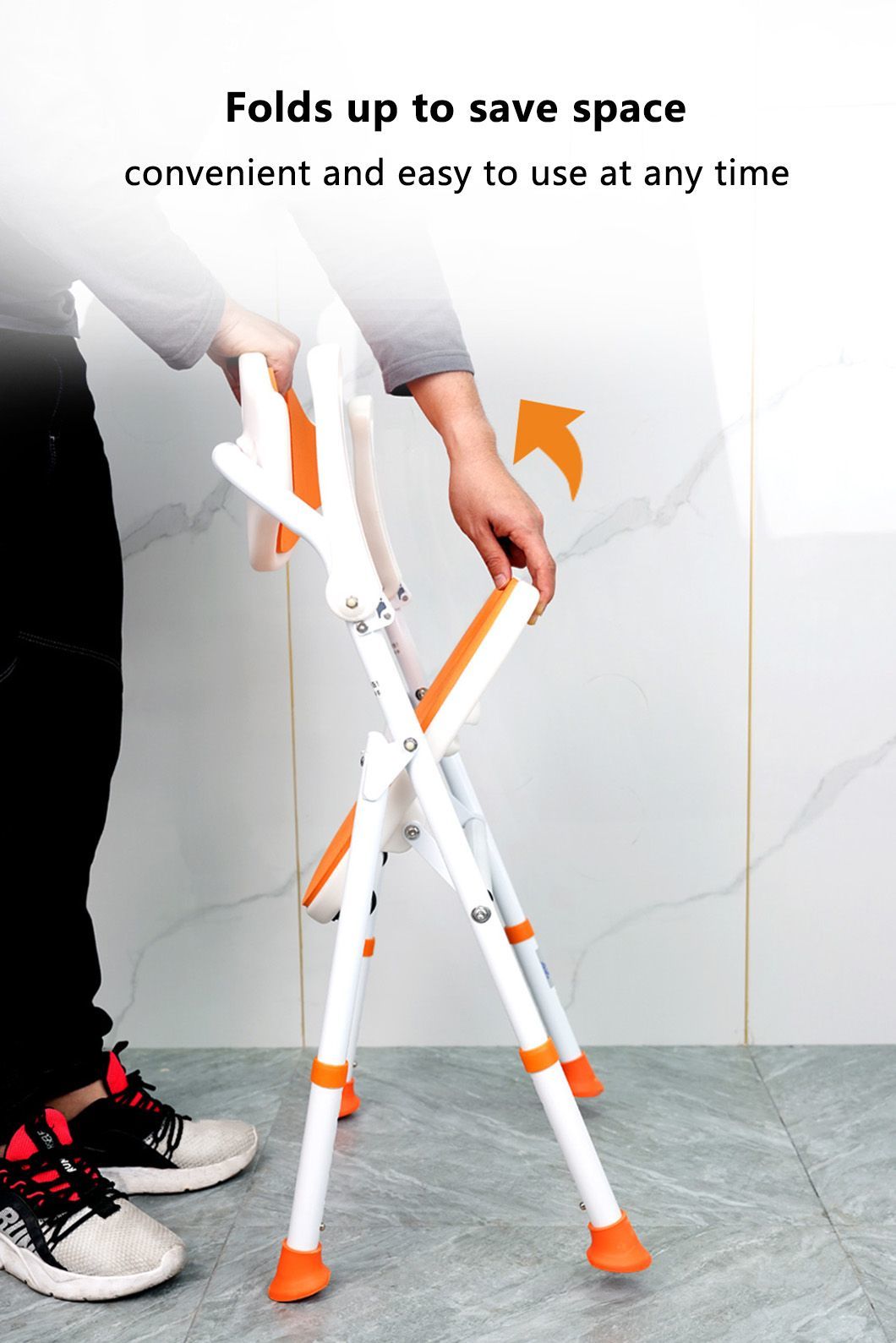 Household Height Adjustable Shower Chair Flip Armrest Elderly Durable Aluminum Alloy Shower Chair