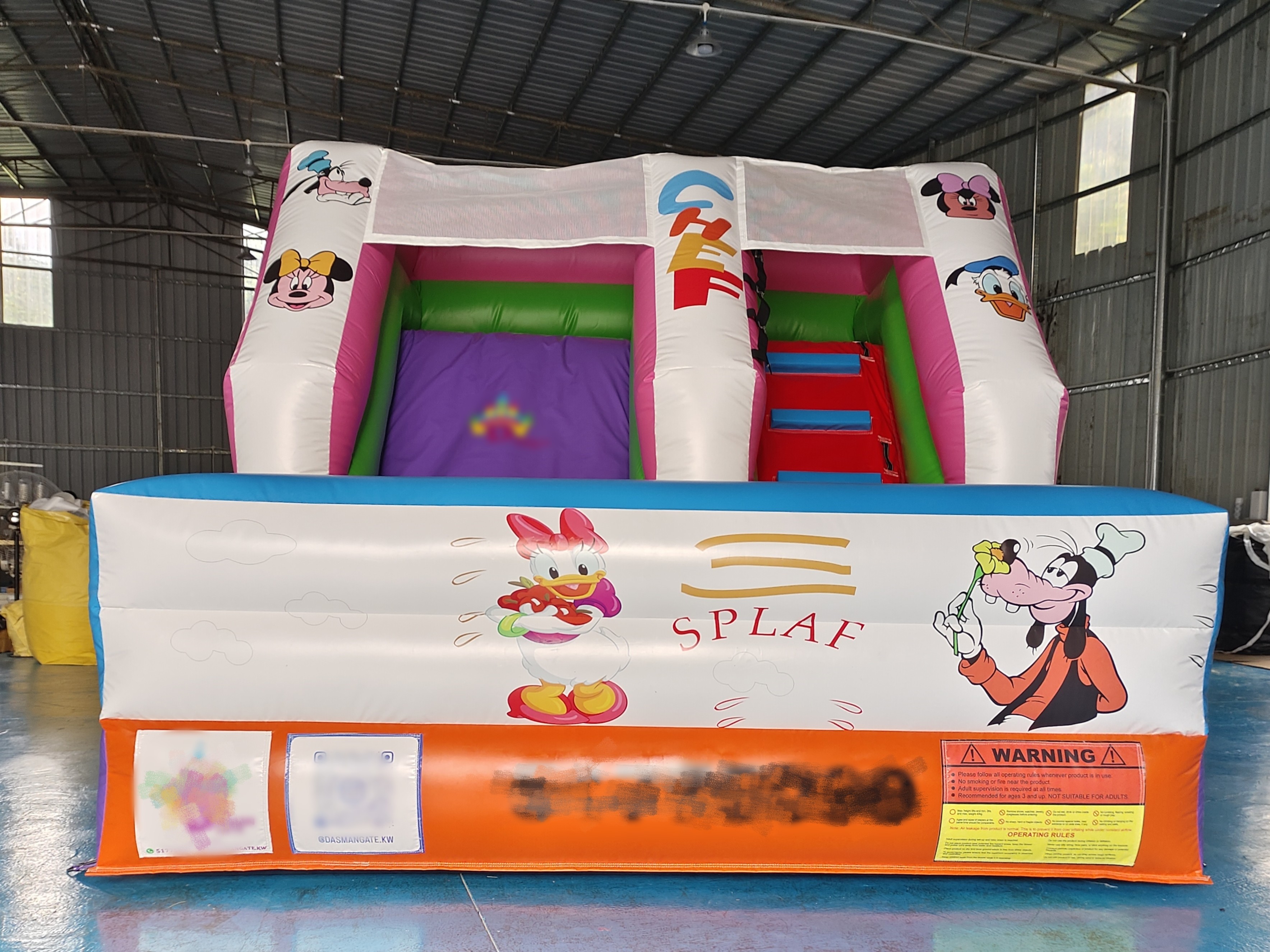 Commercial 0.55 Pvc Digital Printing Inflatable Dry Slide Mickey Mouse Cartoon Inflatable Castle For Outdoor For Kids