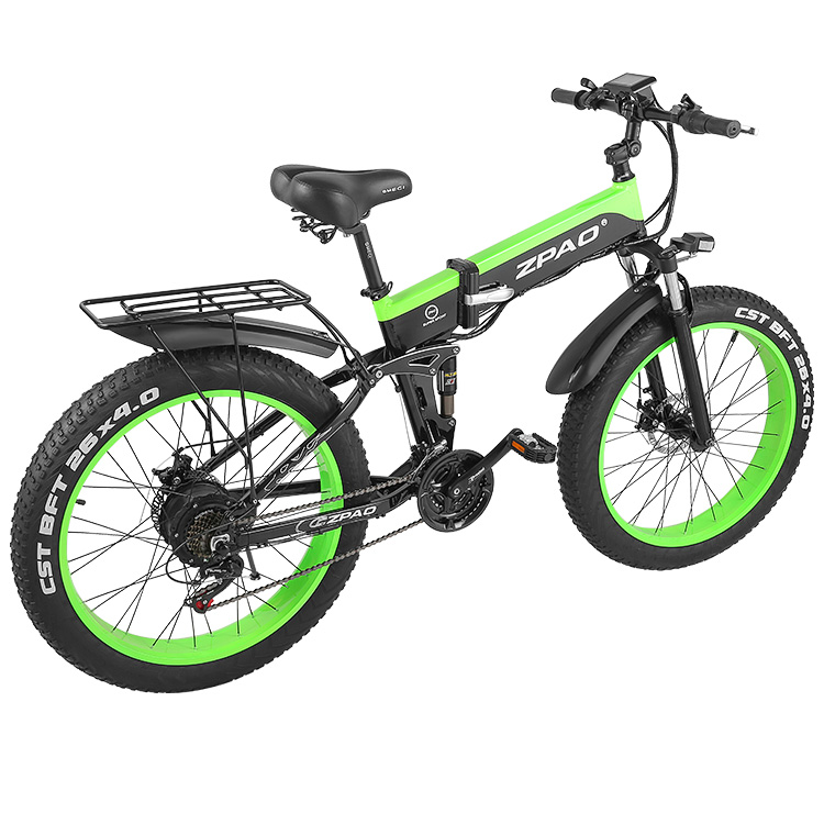 Luxury Style 48V 500W Motor 26" *4.0 Fat Tyre Folding Electric Bike with Adjustable Stem