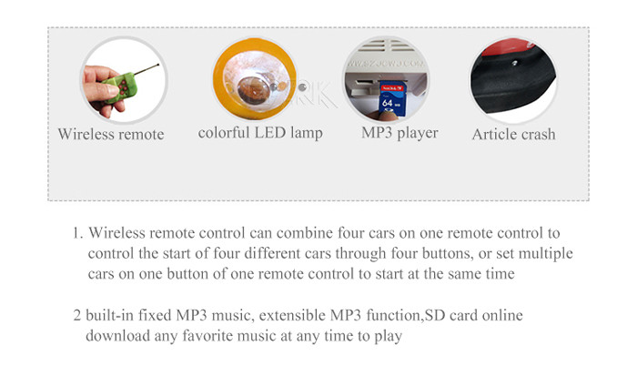 ODM Remote Control Kids Bumper Car 360 Degree Rotation Amusement Game Machine