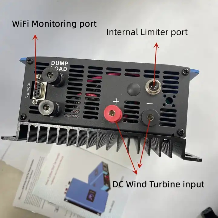 Hot Sale 3Phase 24V 48V Grid Tie Wind Turbine 1Kw 2Kw Wind Grid Tie Inverter With Limiter/ Dump Load Resistor