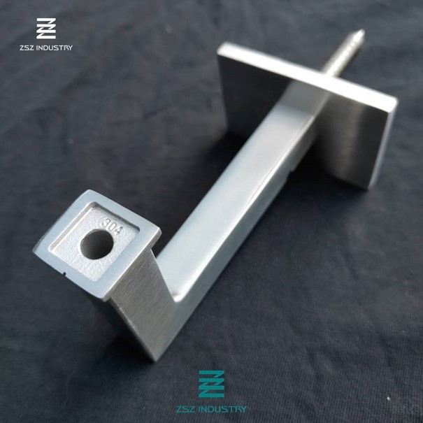 Square SS Stair Handrail Brackets , Rail Support Bracket H45mm X W89mm