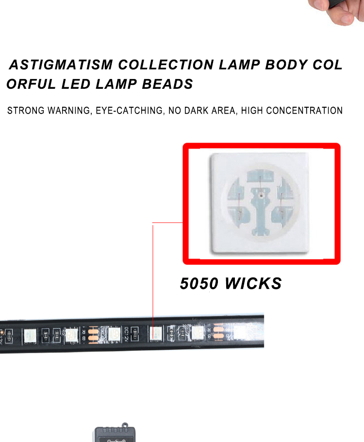 Colorful Voice Control Ambience Car Headlight Led Strip Decorative RF Rgb 5050