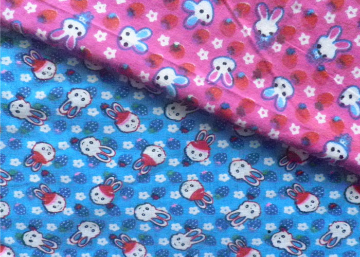 Customized Printed Cotton Flannel Cloth Single Or Double Sided Brush