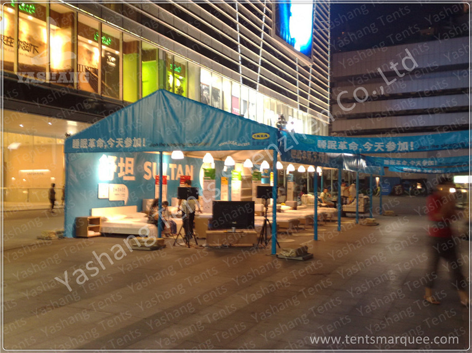 Blue Tent Shade Structure Retail Trade / Exhibition Marquee Eco Friendly