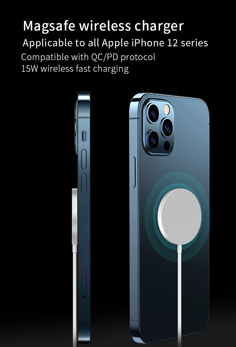 Qi Fast 15W Magsafe Wireless Charger For Iphone 12 13 Pro Max