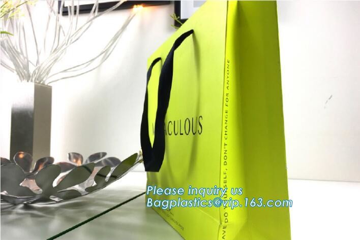 Flower carrier bag with different color customized pot plants kraft paper bag with handle,stamping logo fancy paper flow