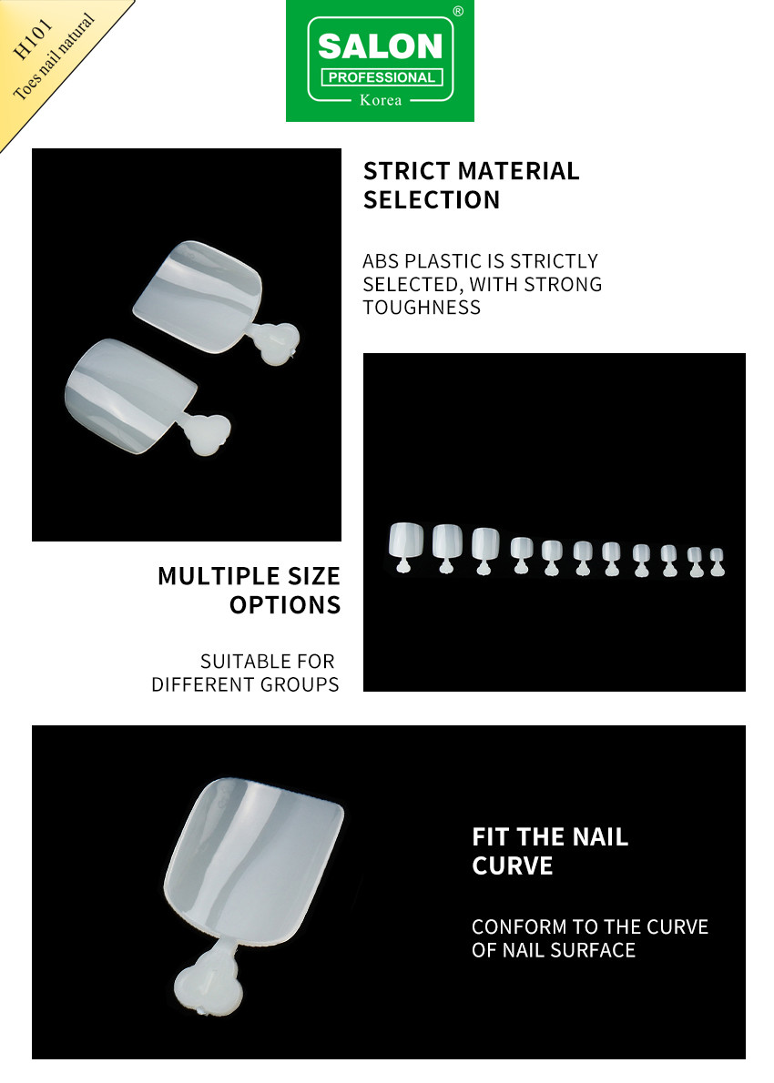 Artificial Fingernails ABS Clear Color 500 Pieces Easy Application False Nails For Salon Nail Art