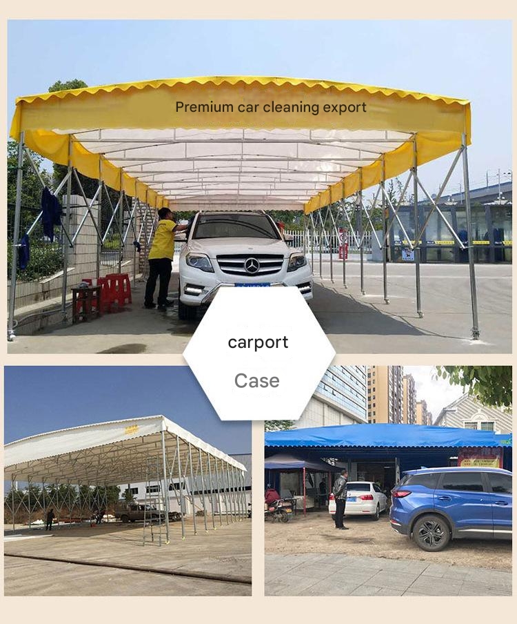 Large Warehouse Logistics Electric Tent with Adjustable Push-Pull Canopy and Retractable Shift Awning in Metal Type Steel