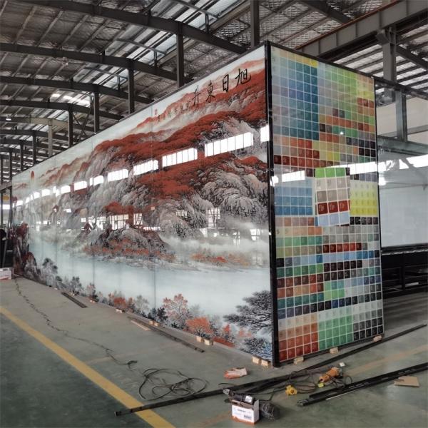Ceramic Digital Printing Tempered Art Glass Over Size 3300x9000mm For Hotel