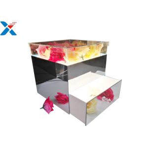 China Mirror Acrylic LED Box With Drawer , Flowers Packing Mirror Flower Box on sale