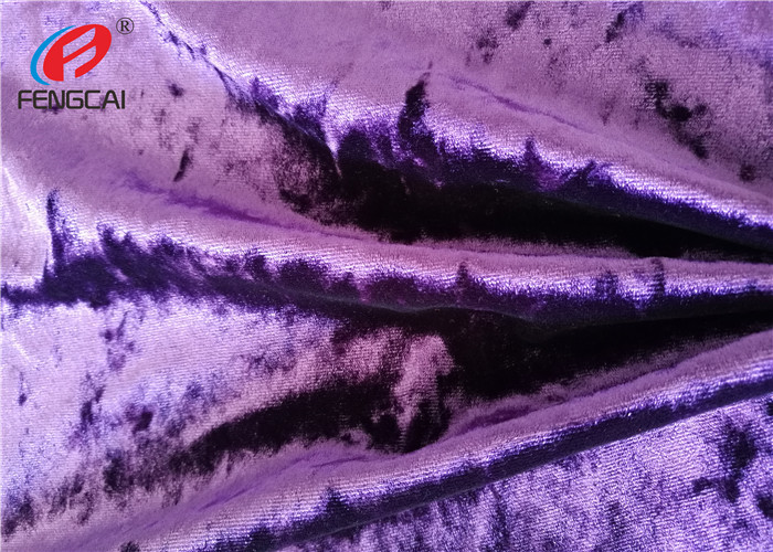 Shiny Polyester / Spandex Velvet Korea Velboa Fabric Diamond Velvet Fabric For Dress