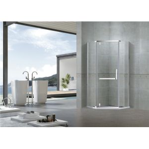  Mirror Color Pivot Shower Doors Diamond Type Clear Tempered Glass L Shape Handle Manufactures