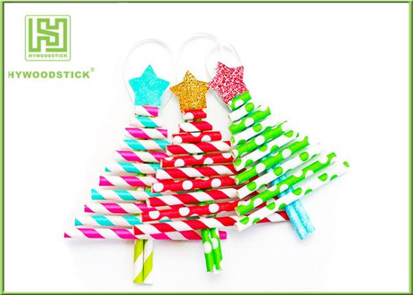 High Temperature Resist Cocktail Stirrer Straw , Polka Dots Decorative Drinking