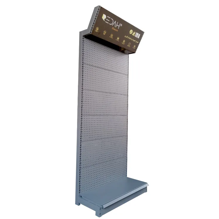Factory Custom Size Color logo single side metal yellow retail store supermarket shelf display rack wall gondola shelf shelving