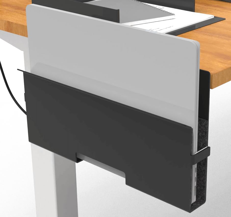 Desk Side Storage Holder No Drill Under Desk Cable Management Tray Steel Hanging Tray