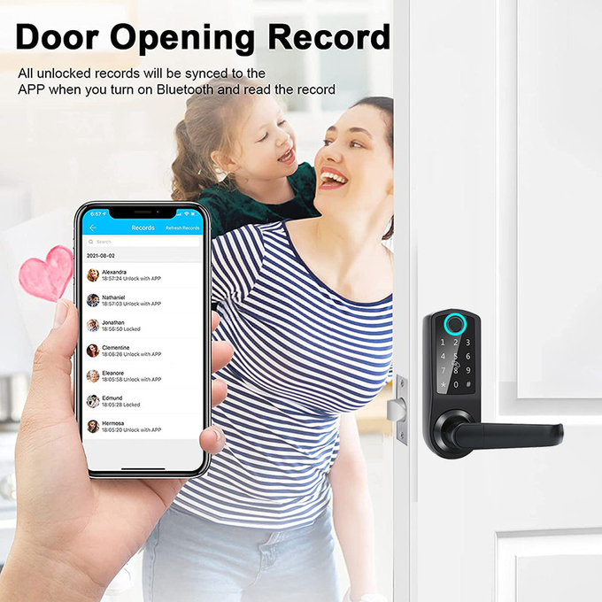 Electronic Card Password WiFi Keyless Digital Smart Fingerprint Deadbolt Door Lock
