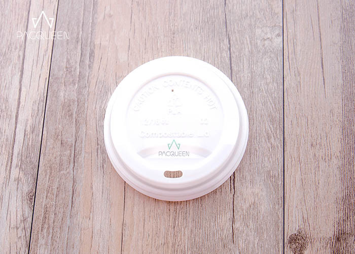 Natural Textured Disposable Coffee Lids , Biodegradable Bagasse Lids