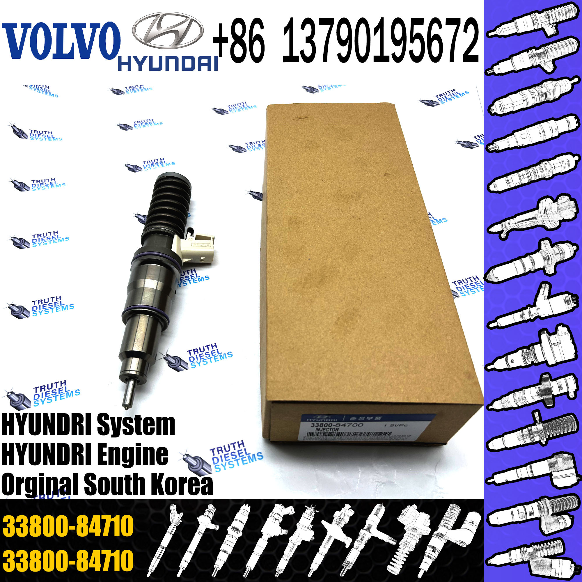 Diesel Engine Parts 33800-84710 Electronic Unit Common Rail Fuel Injector BEBE4L01102 For Diesel Engine