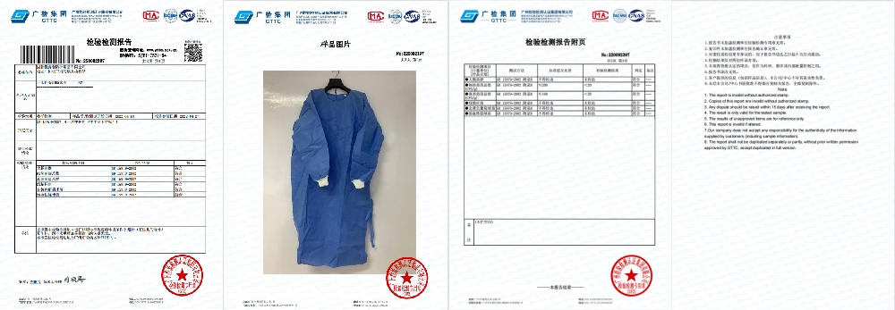 120 X 140cm Disposable Blue PPE Waterproof Anti Static SMS Fabric Level 2 3 Isolation Gown