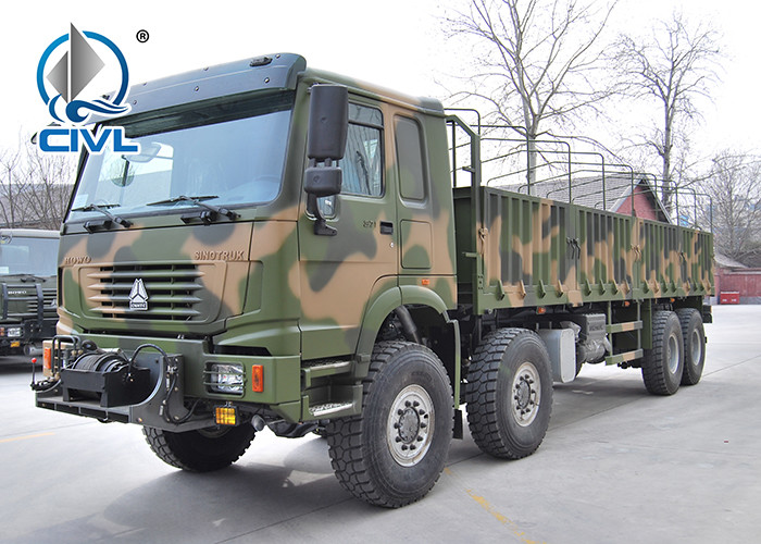 8X8 All tires Driving Heavy Cargo Truck With Heigthen Chassis Cross-Country Green color