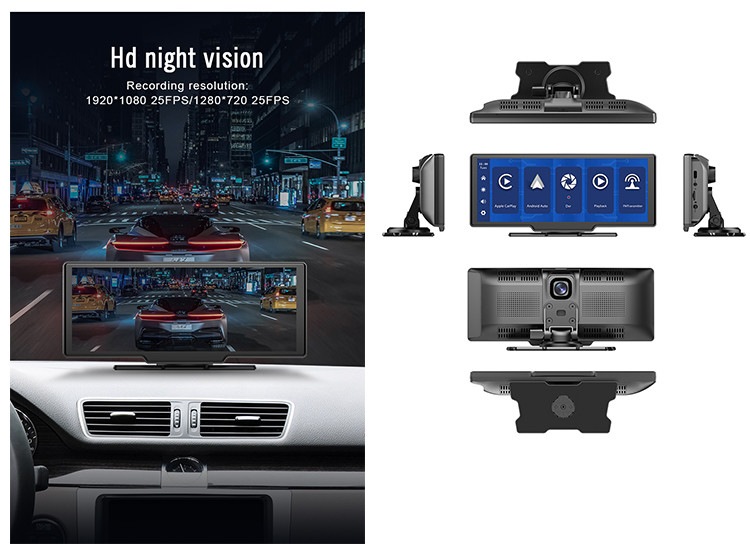 Portable Carplay Car Stereo With Dash Cam 10.26" 1600*600 Screen type