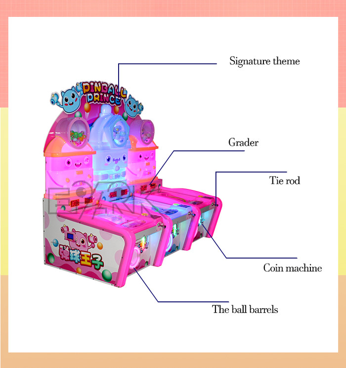 3 Player Virtual Pinball Game Machine Coin Operated 220V For Kids