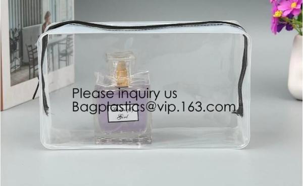 Clear Toiletry Bag - Compression Packing Cube - PVC Cosmetic Bag - Transparent