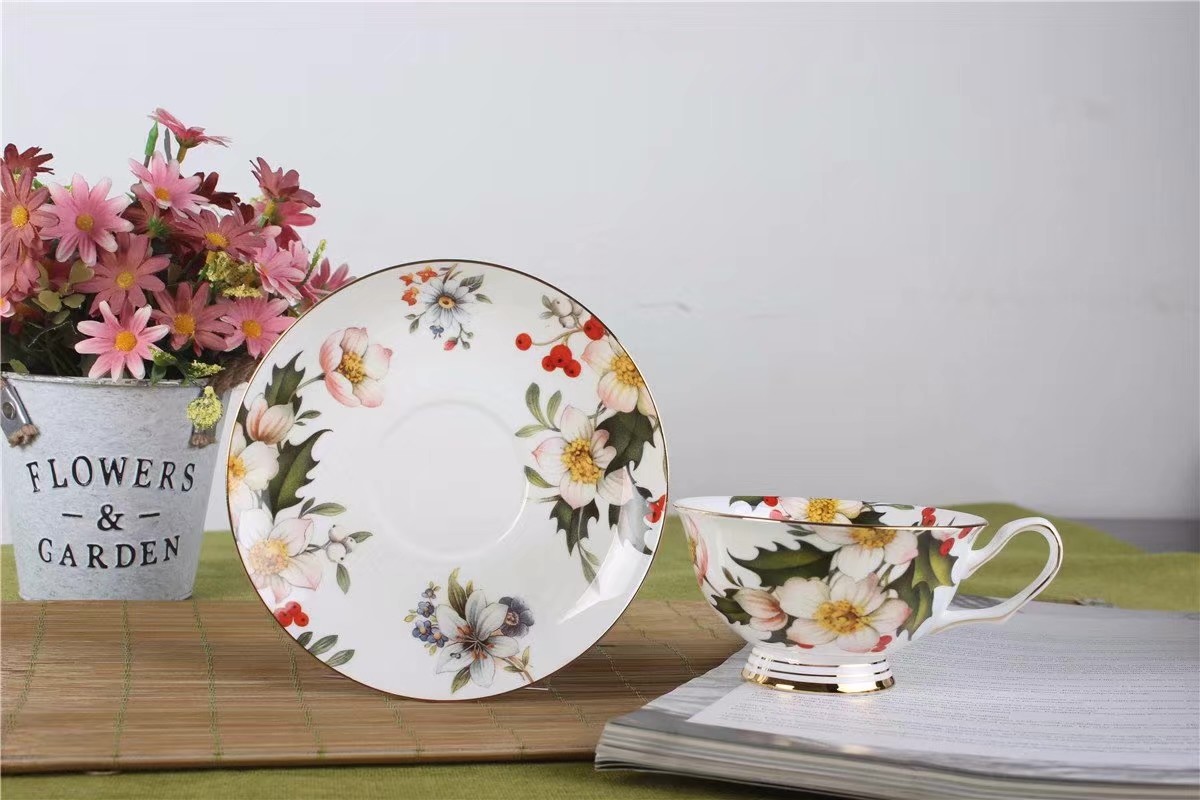 Tableware Low Water Absorption English Bone China Tea Cups