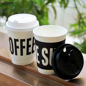 China Custom Logo Printed Double Wall Bio-Degradable Paper Cups on sale
