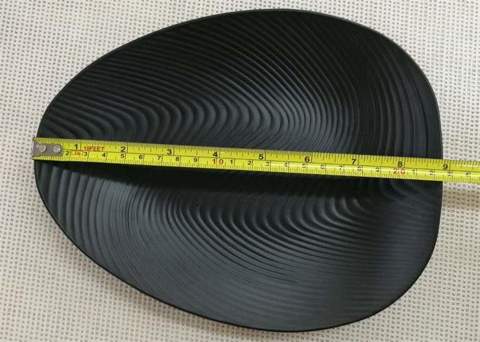Imitation Porcelain Dinnerware Sets Korean - style Plate Black Color Ripple Finish