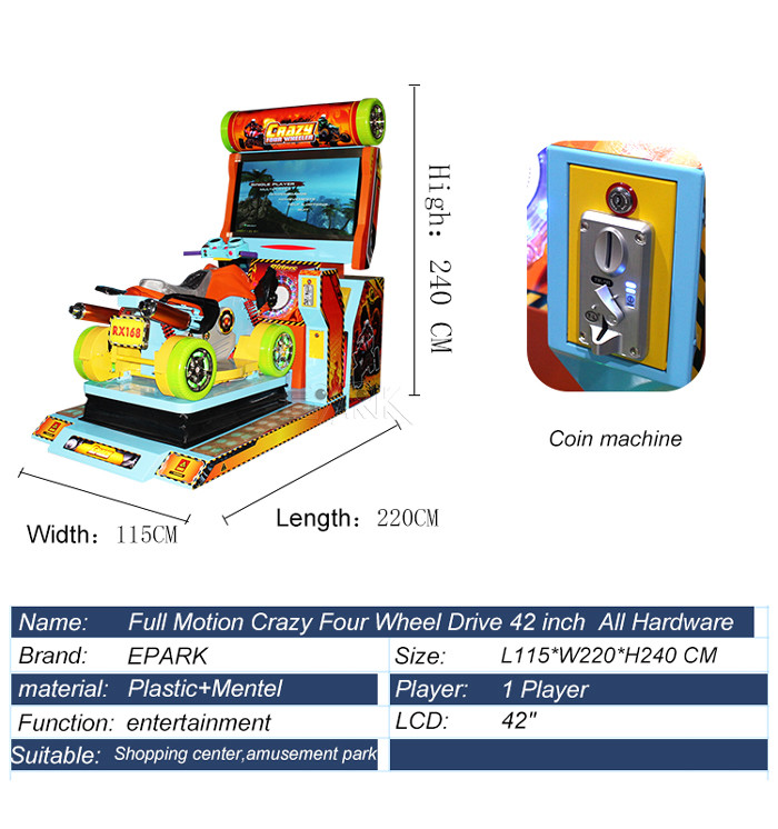 Commercial Four Wheels Arcade Racing Simulator High Speed Indoor For Kids