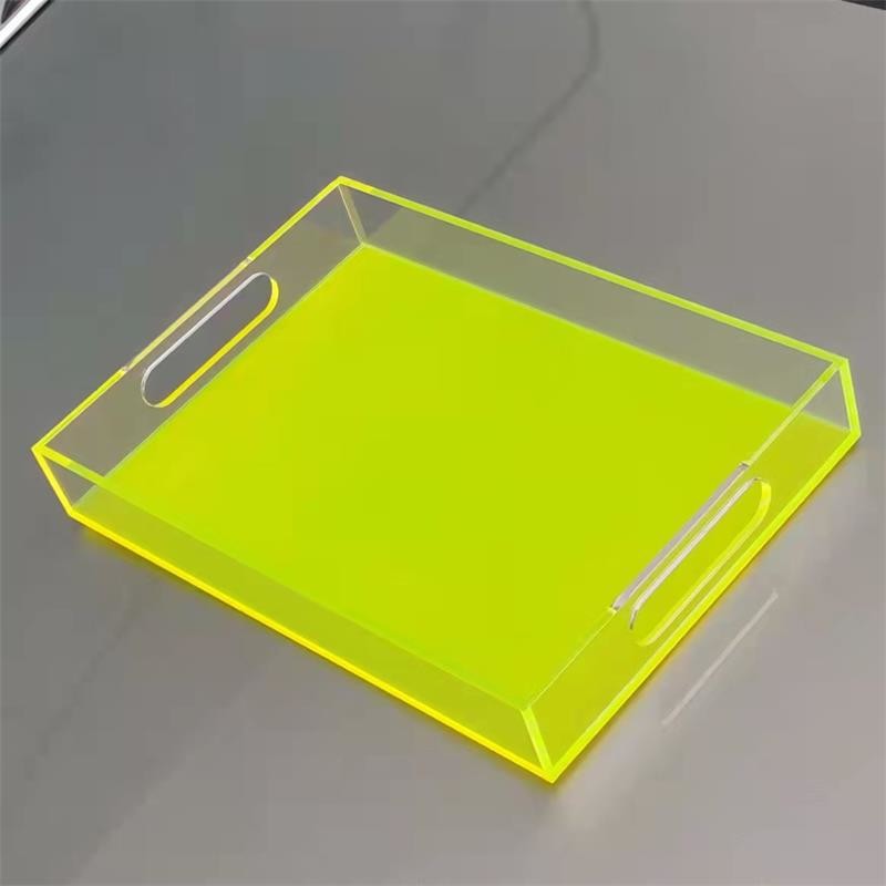 Clear Rectangular Acrylic Tray Lucite Breakfast Tray For Home Restaurant Hotel